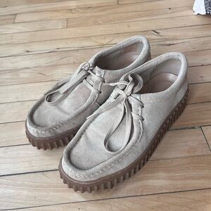 Clarks Beige Platform Shoes